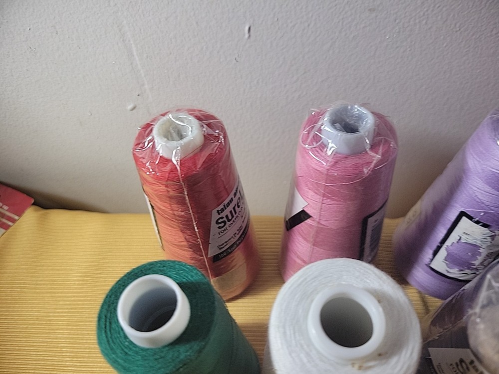 10 large open spools thread -Maxilock -Talon Surelock - Japan Wooly Nylon &