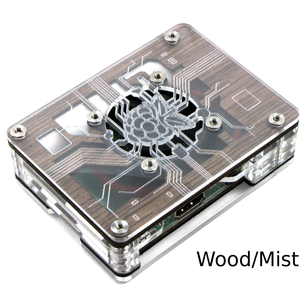 Zebra Virtue Case ~Wood Mist~ for Raspberry Pi 4, 3, B and B+ with Fan