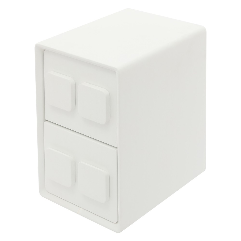 Bedside Table, White Bedside Table W/ 2 Drawers For Study, Bedroom, Living Room