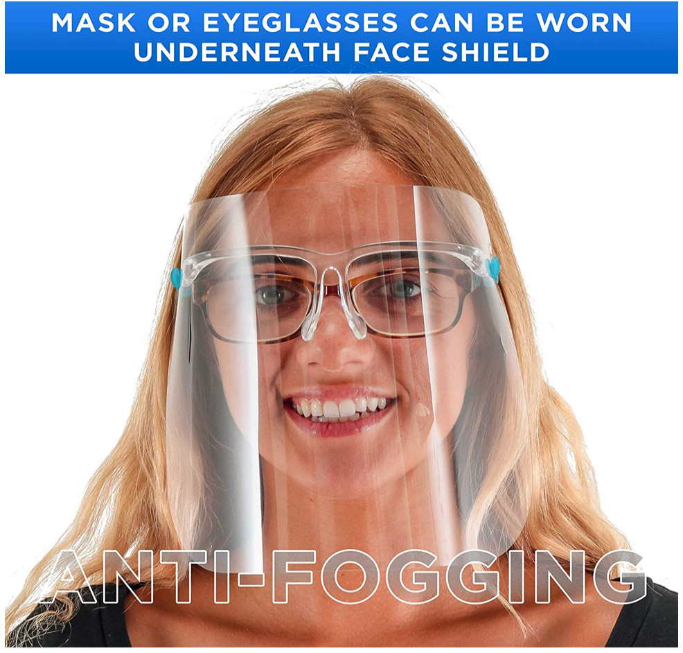 Pack of 5: Face Shield Visor Glasses, Protective & Reusable Splash & Droplets.