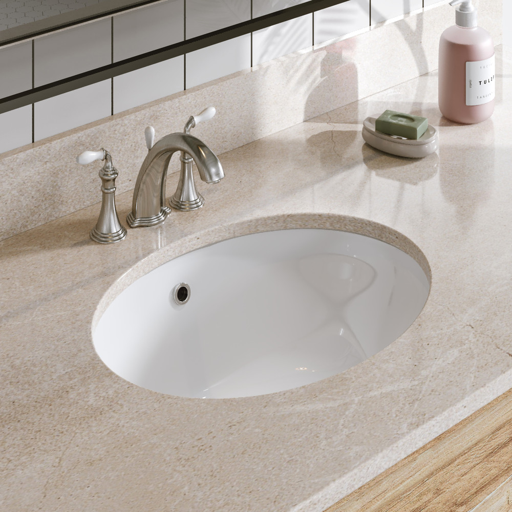 HOROW Wash Basin Sink Undermount Bathroom Sink CeramicVessel Sink Rectangular