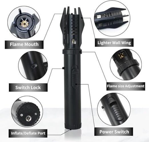 Torch Lighter, Bright Fire Lighter with Safety Lock and Adjustable Black