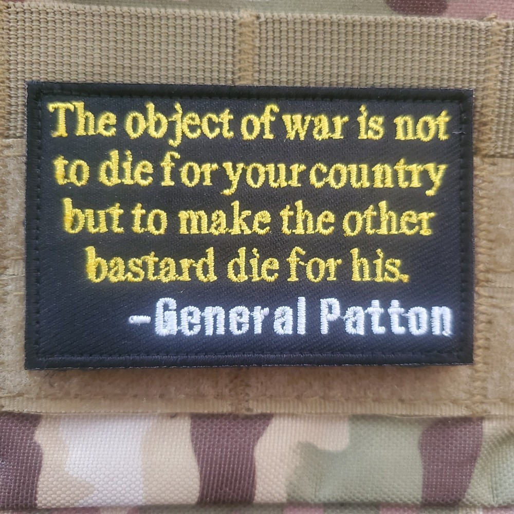 GENERAL PATTON Embroidered Tactical Morale Patch Hook and Loop
