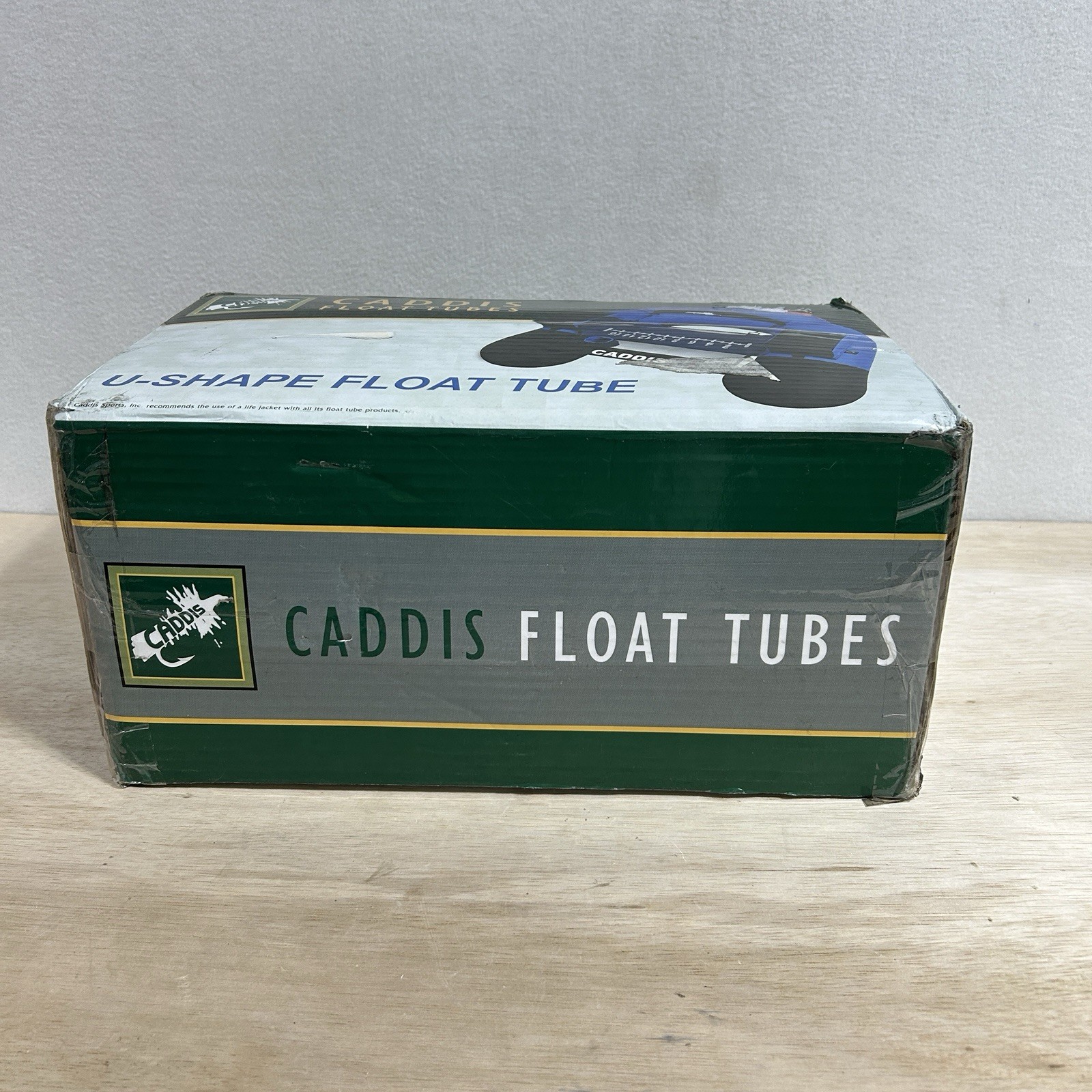 CADDIS ORIGINAL U SHAPE FLOAT TUBE BLUE 16 INCH. SEALED BOX FISHING