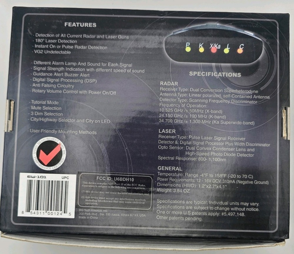 Early Warning Radar/Laser Detector EW-101