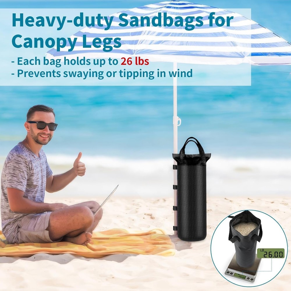 Durable Sandbags for Tent Legs, 4-Pack - Outdoor Stability Solution