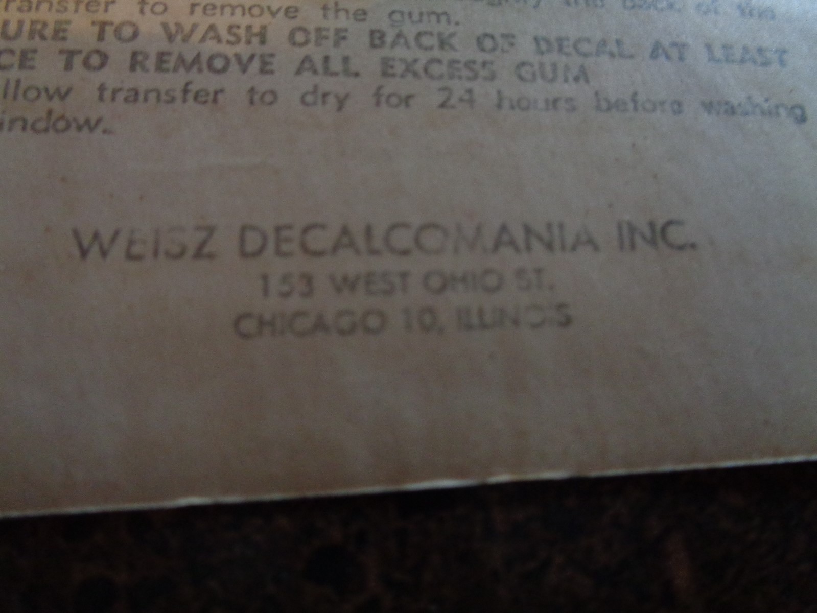 1898-1902 Spanish American War Decal WEISZ Chicago AS IS ROUGH Cuba Porto Rico