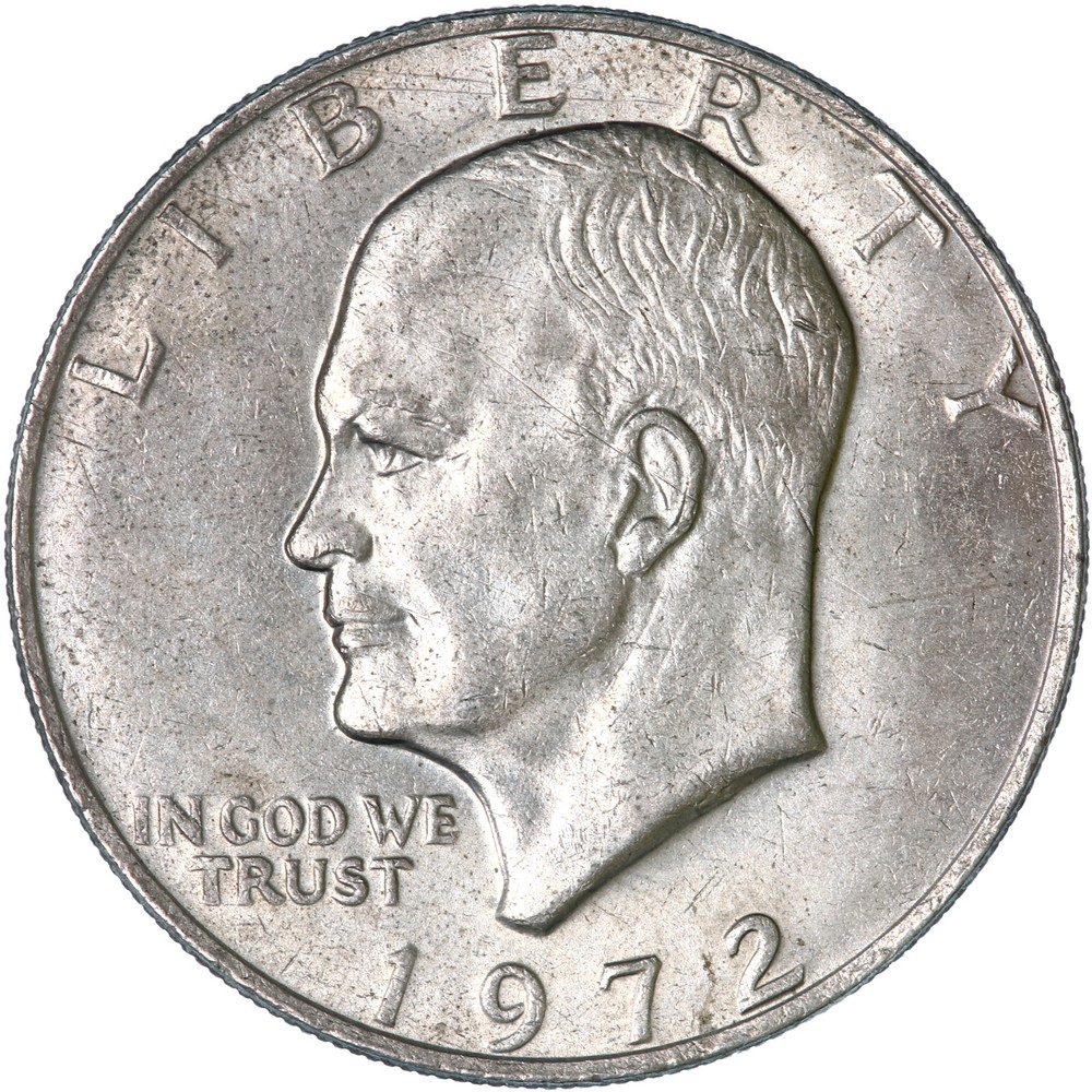 1972 (P) Eisenhower Dollar Type 1 AU Ike