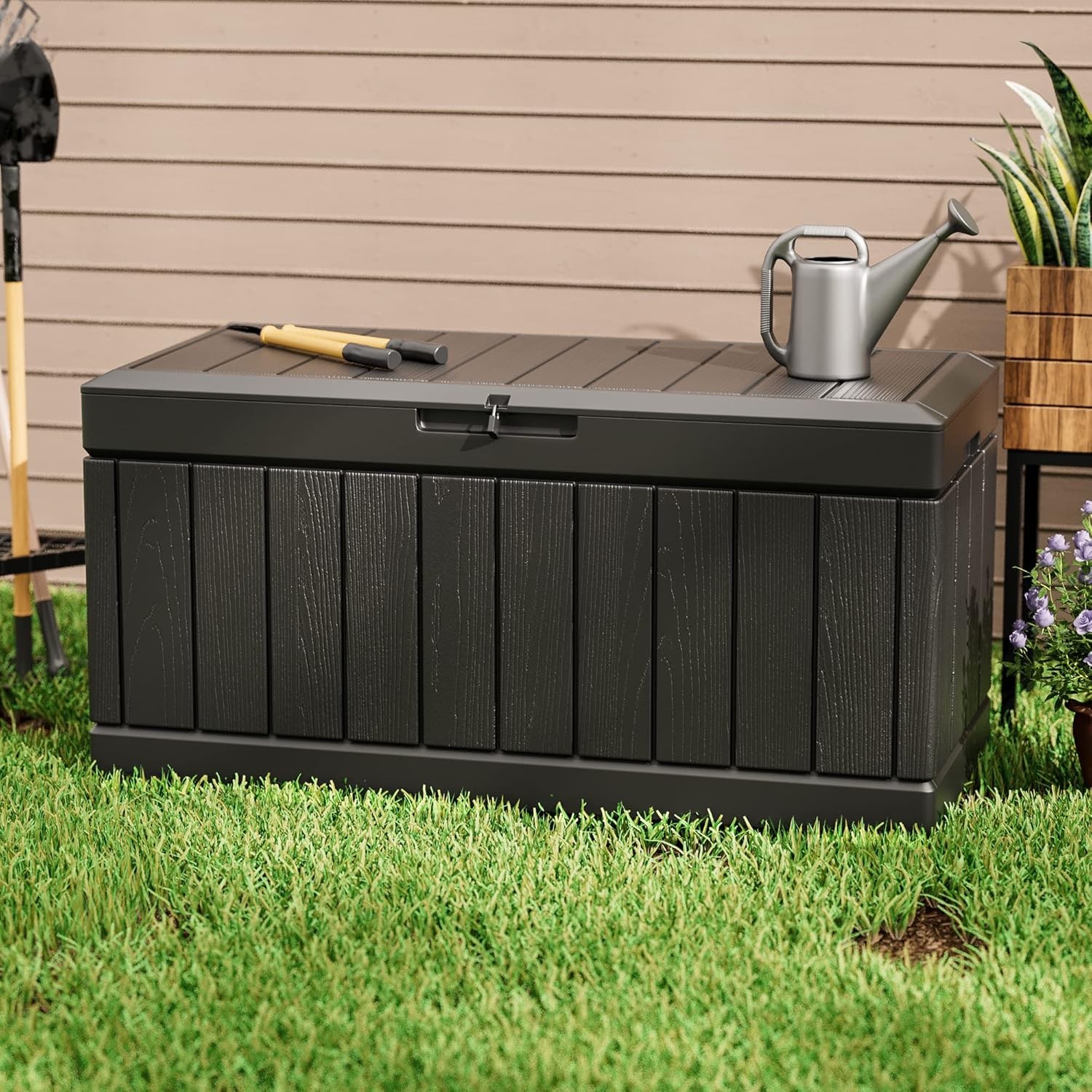 82 Gallon Resin Deck Box All Weather Large Outdoor Storage Patio Furniture Toys