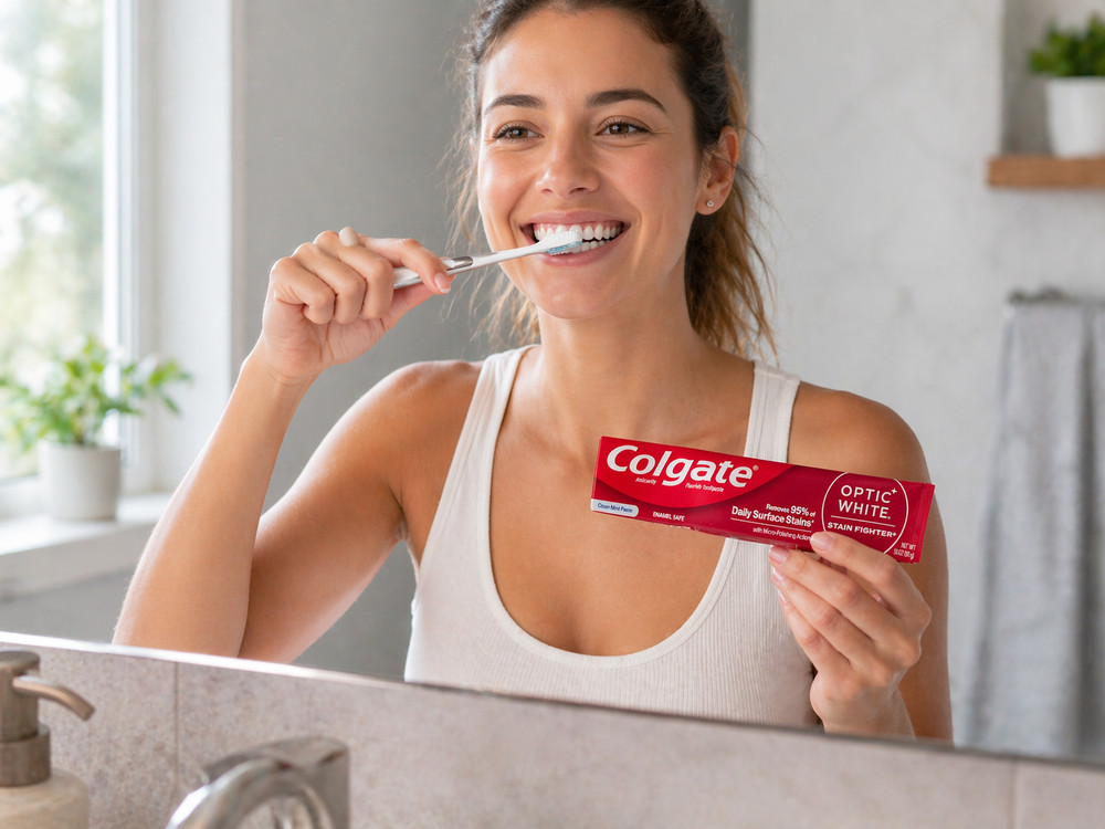 Colgate Optic White Toothpaste 2 Pack 3oz Clean Mint Whitening Stain Fighter