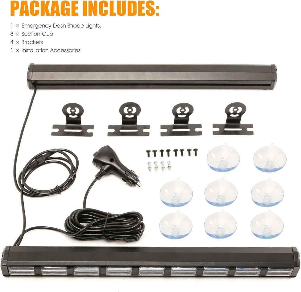 Upgraded Switchable 4 Colors Emergency Strobe Traffic Advisor Light Bar 162 LED