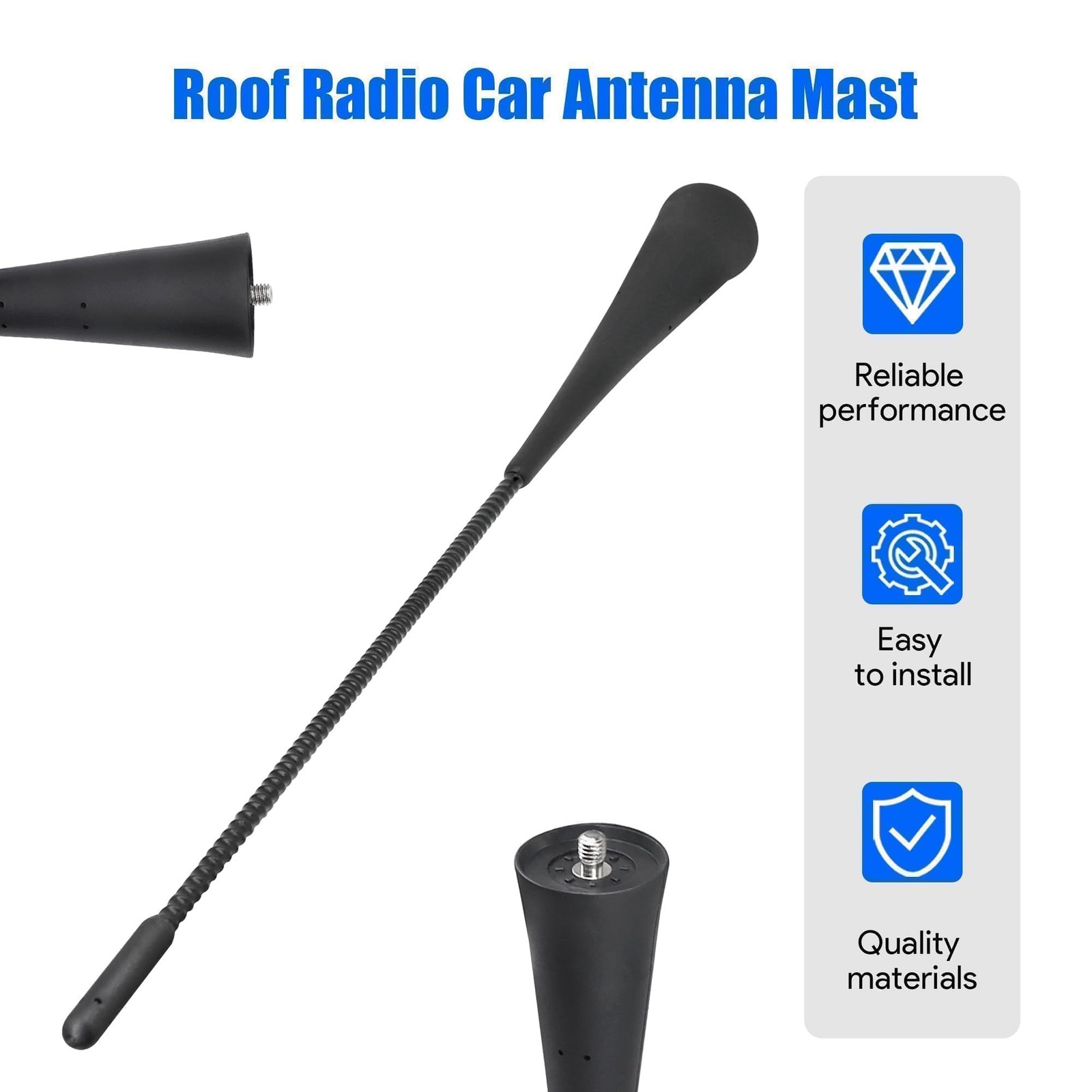 Roof Radio Car Antenna Mast Compatible with Mustang 2010 2011 2012 2013 2014 ...
