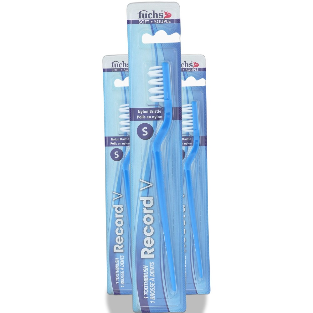 Fuchs Record V Soft Nylon Bristle Toothbrush 3 Pack