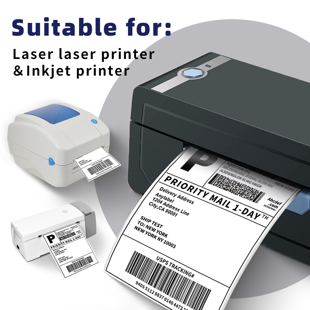 4"x6" Direct Thermal Shipping Labels for Zebra&Rollo Printers Fanfold and Rolls