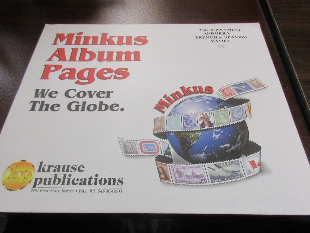 "MINKUS"ALBUM PAGES ANDORRA 2001 SUPPLEMENT FRENCH & SPANISH  W/FREE SHIPPING!!!