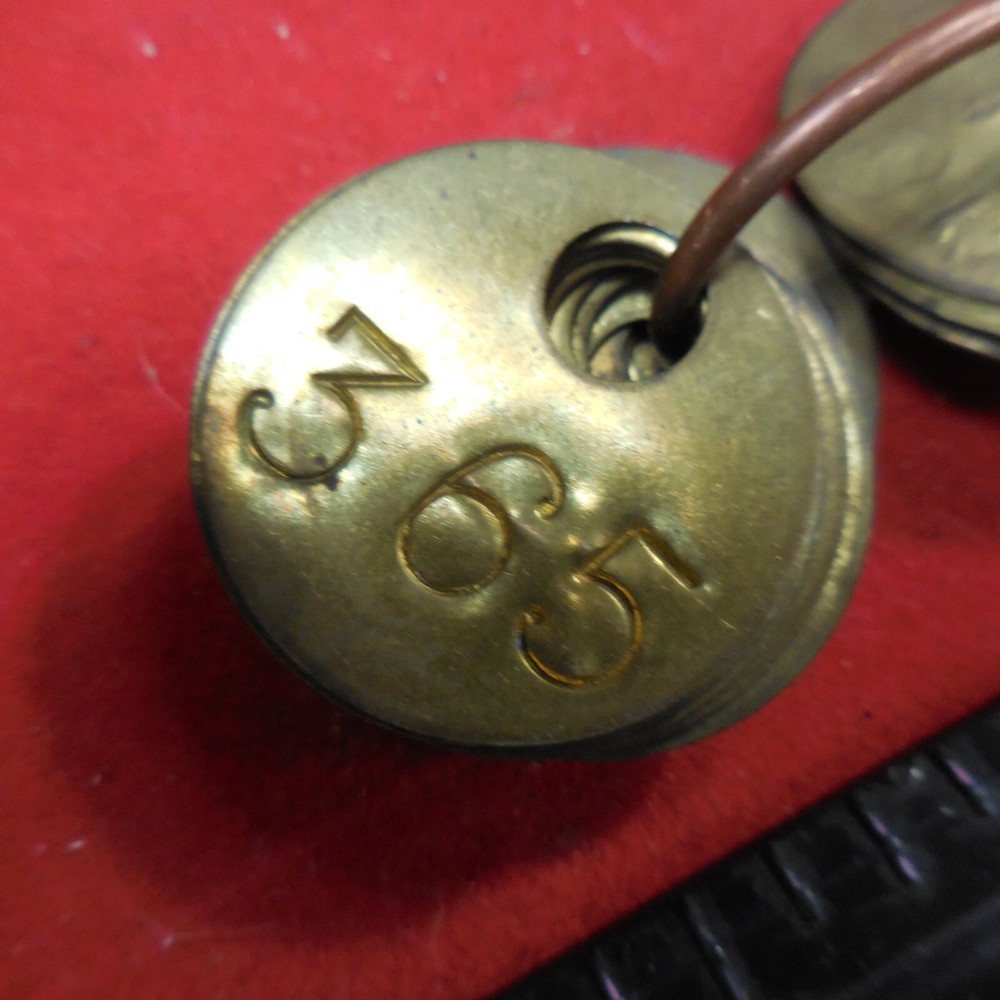 (15) VINTAGE COAL MINING TOOL CHECK BRASS TAGS WALKER COUNTY,ALA