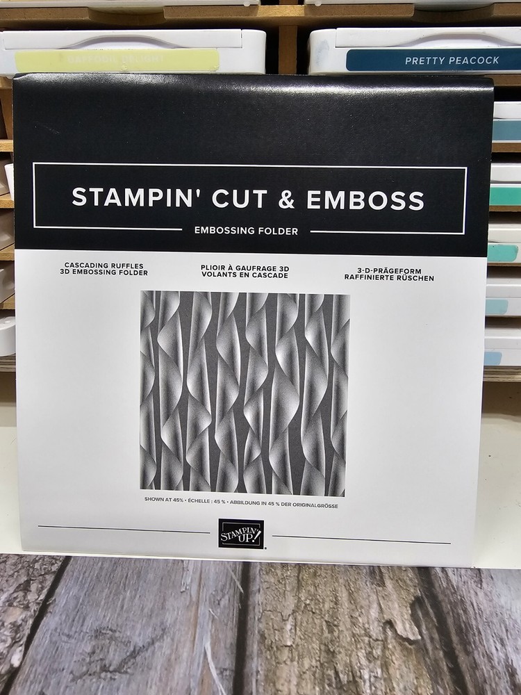 Stampin' UP! CASCADING RUFFLES 3D Embossing Folder Texture Background