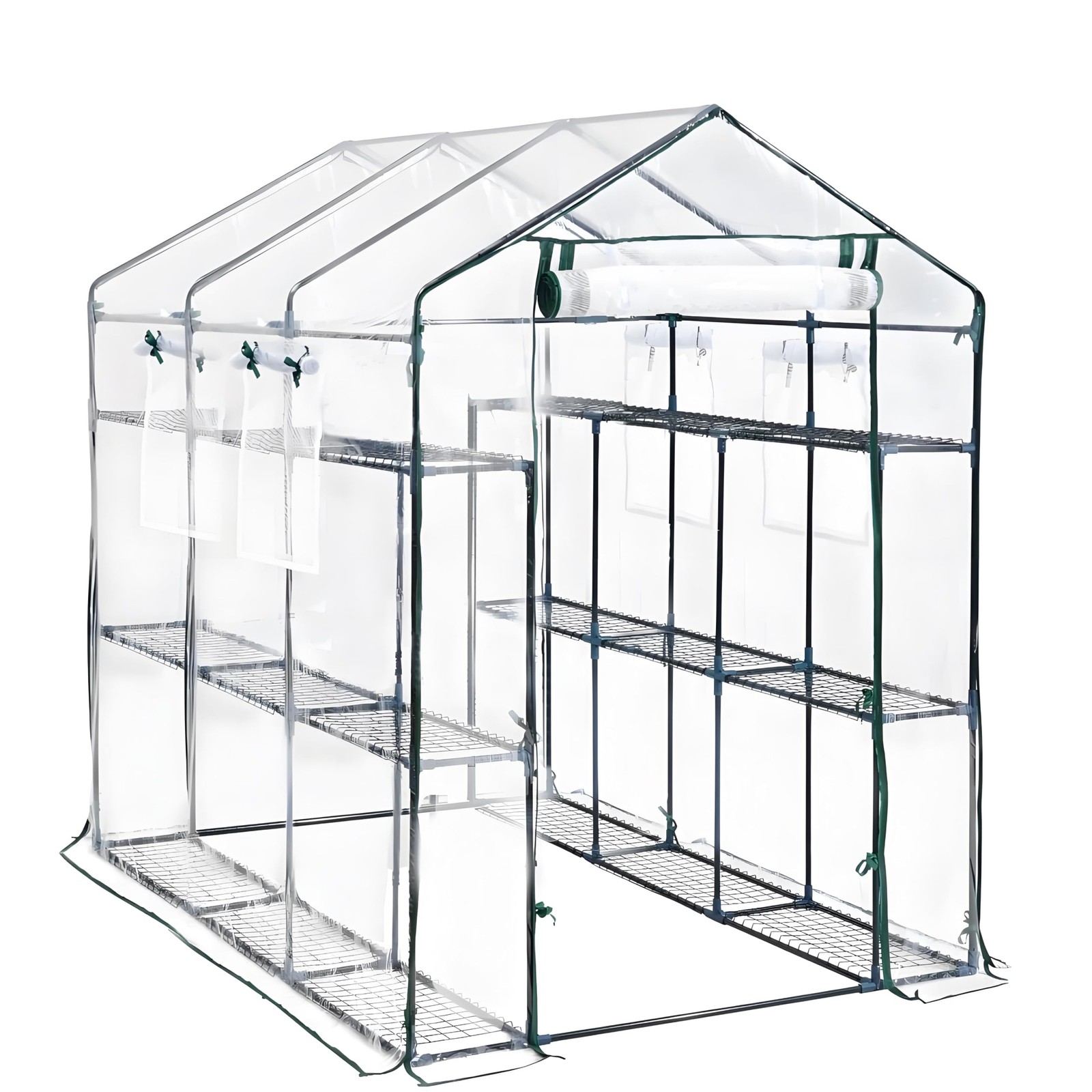 Large 56x85x76" Portable Greenhouse with 8 Shelves, PE Cover Outdoor Garden Use
