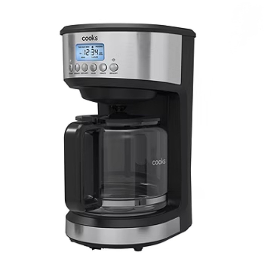 Cooks 12 Cup Programmable Coffee Maker Stainless Steel Black