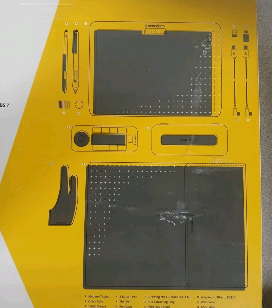 XenceLabs Drawing Pen Tablet Medium Bundle. Unopened still in plastic wrap.