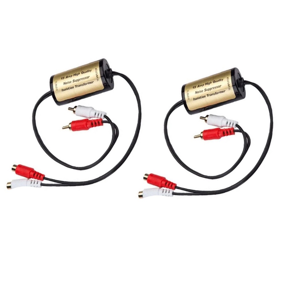 RCA Ground Loop Noise Isolator Filter for Car Amplifier and Audio System Setup