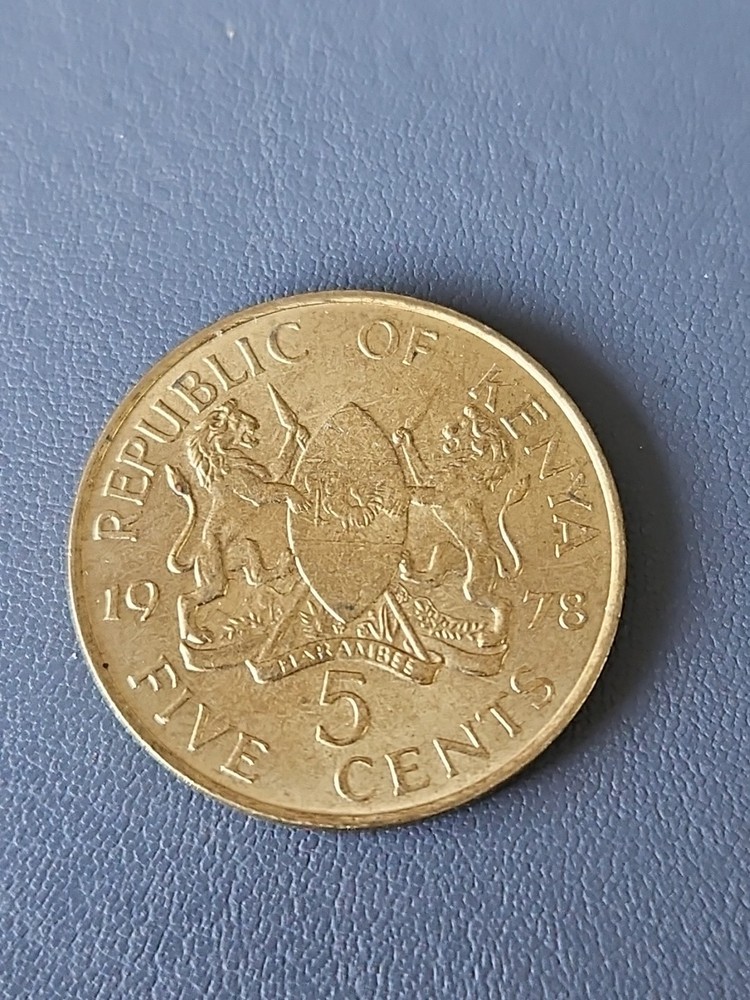 Kenya Five Cents Coin 1978 UNC