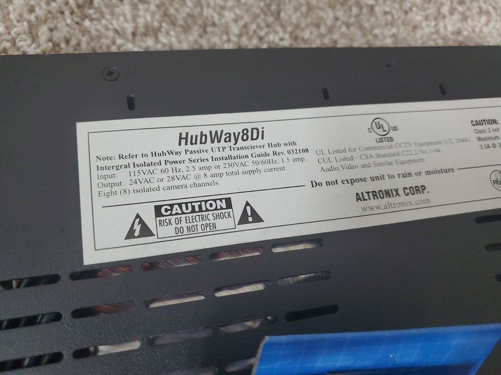 Altronix HUBWAY8DI Passive UTP Transceiver Hub missing original packaging