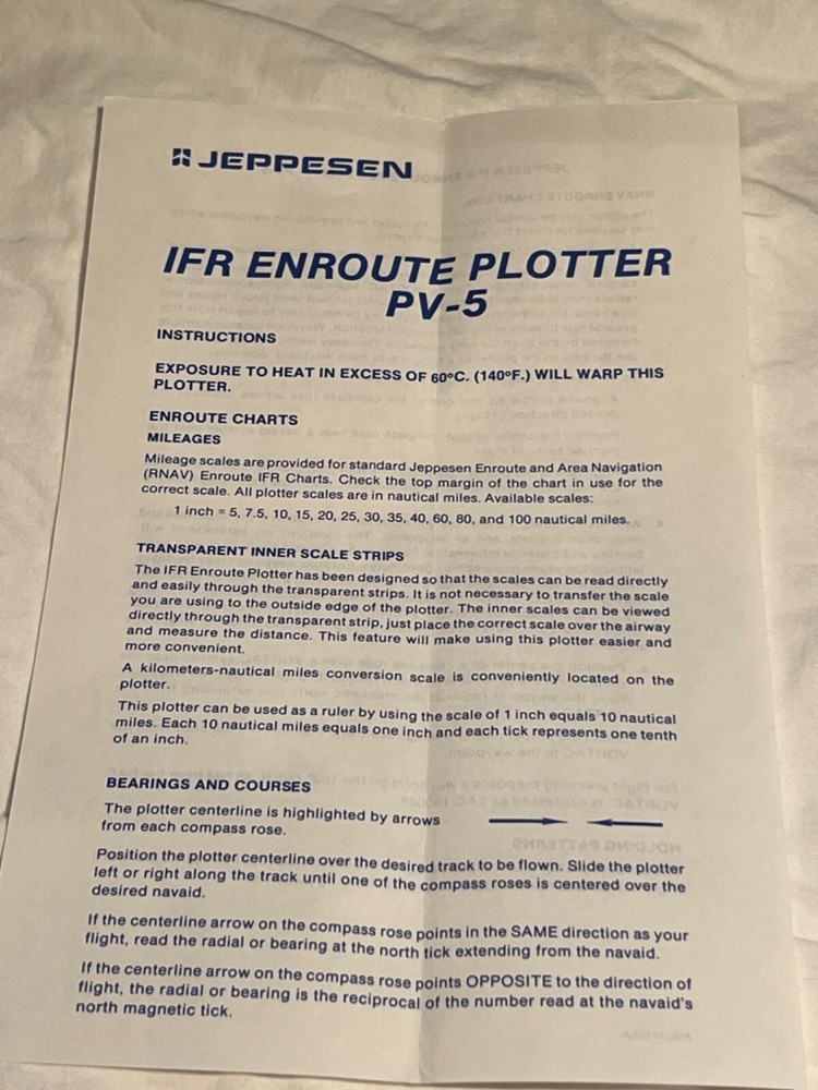 Jeppesen IFR Enroute Plotter PV-5