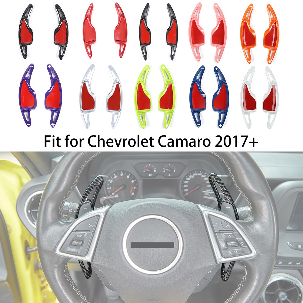2Pcs Steering Wheel Shift Paddle Shifter Extension Trim For Chevy Camaro 2017-24