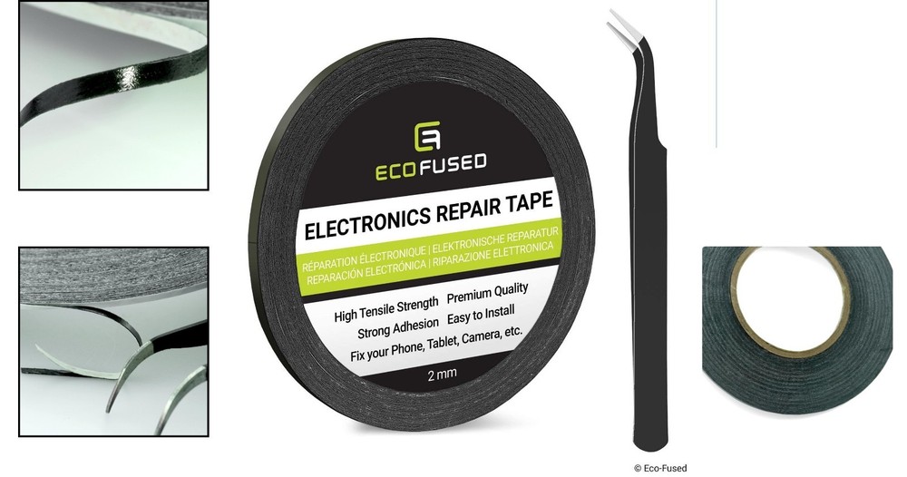 Versatile 2mm Double-Sided Tape for LCD Repair – Includes Tweezers & Microfiber