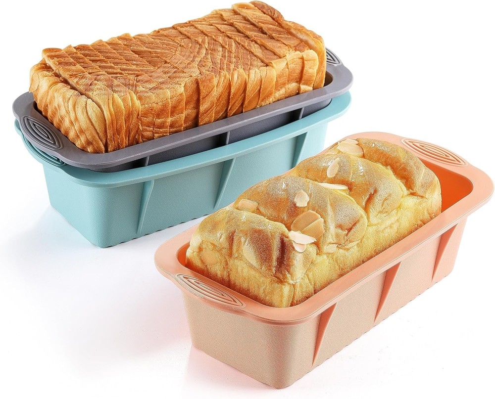 Koolstuffs Silicone Bread Loaf Pan, 3 PCS Rectangular Non-Stick Baking Mold P...