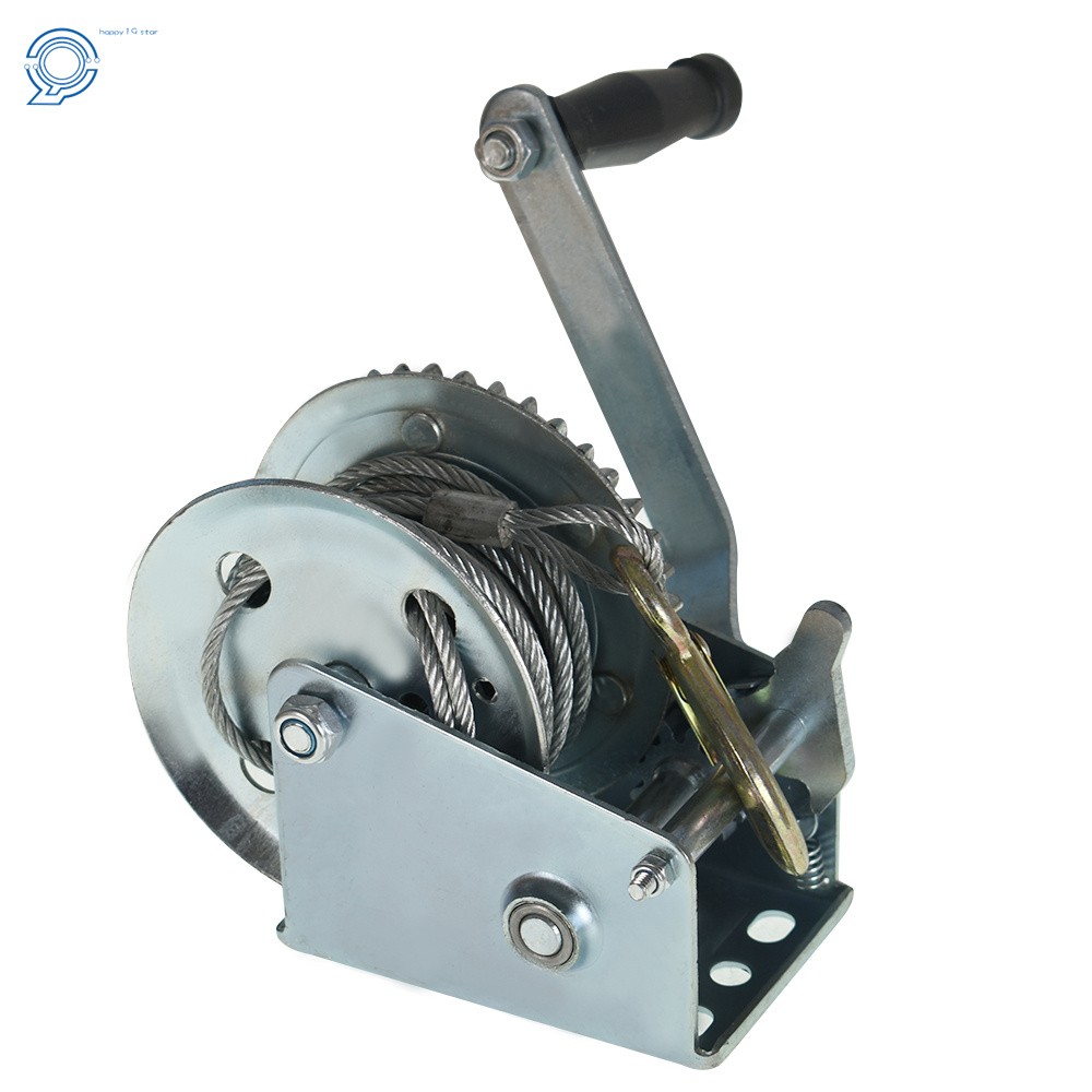 Hand Winch Boat Winch 1500lbs Two-Way Adjustable With 10m (32ft) Cable Manual