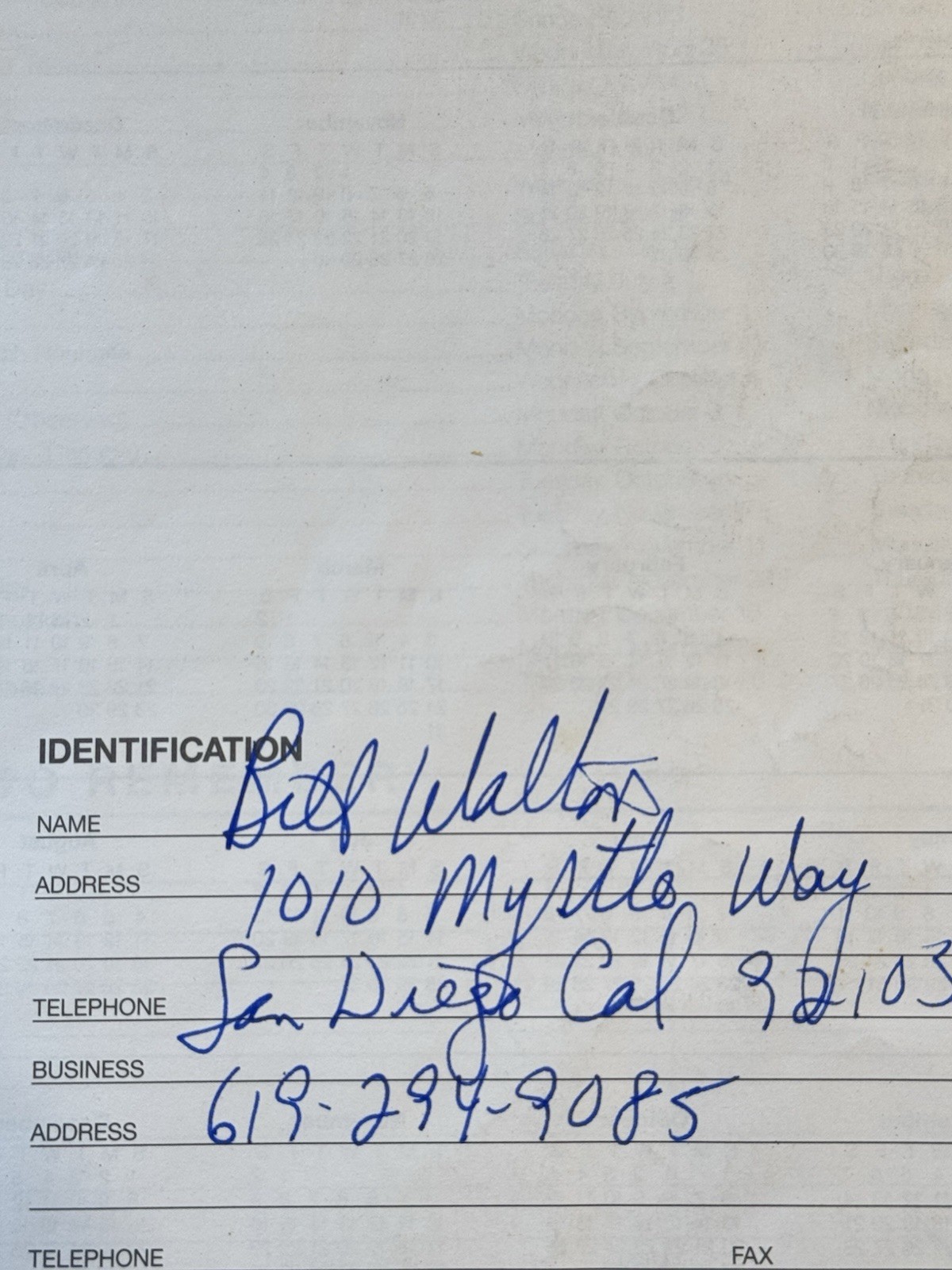 Bill Walton Personally Owned & Signed 1995-1996 NBA Sports Monthly Planner NBC