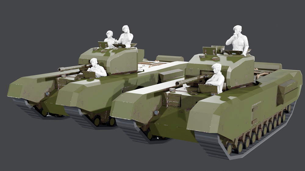 WWII British Tank Crew - Berets - 5 Figure Set