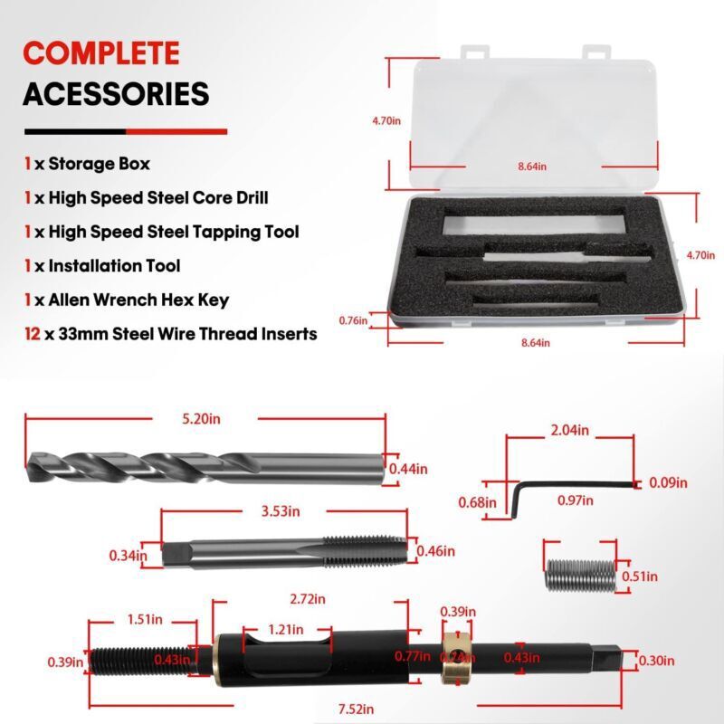 M11 x 1.5 Head Bolt Thread Repair Kit 35119S For Honda Toyota Ford GM Nissan KIA