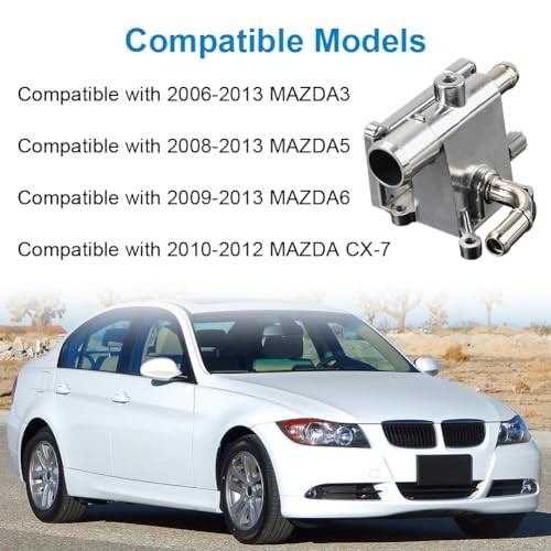 Aluminium Engine Coolant Thermostat Housing Compatible with 2006-2015 Mazda 3