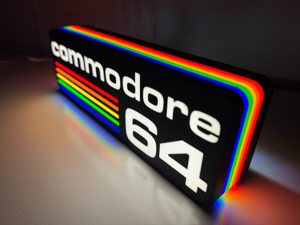 Commodore 64 Inspired LED lit sign - Lamp - Computer - Console Wall Decor