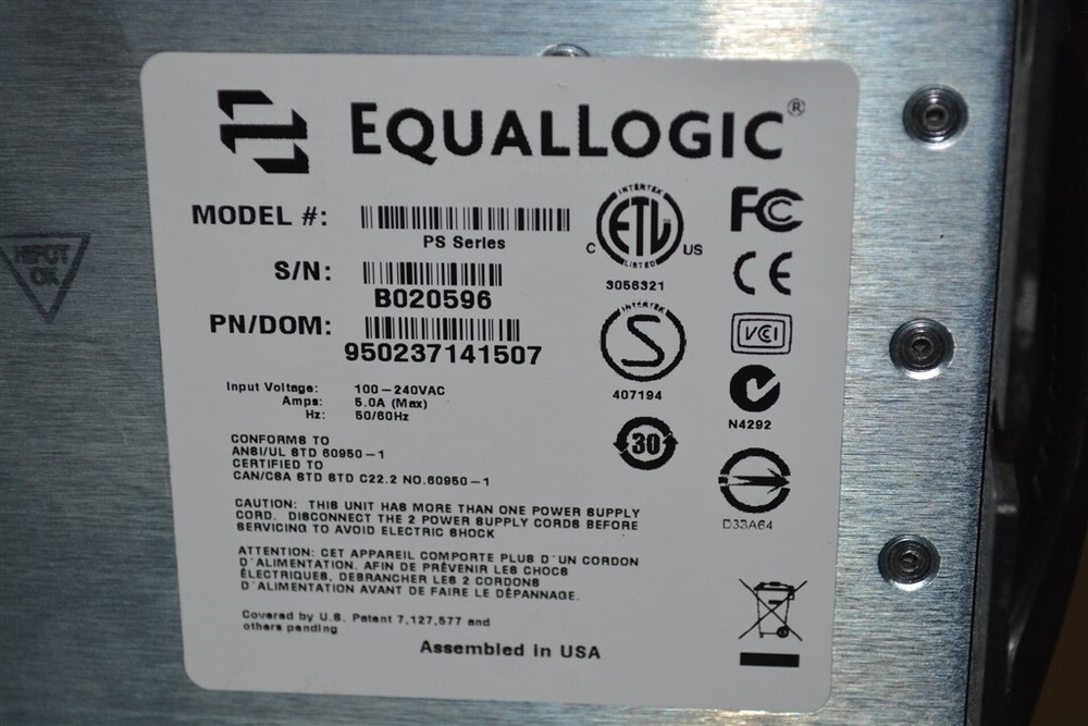 EqualLogic PS Series 950237141507 Hard Drive Storage Array