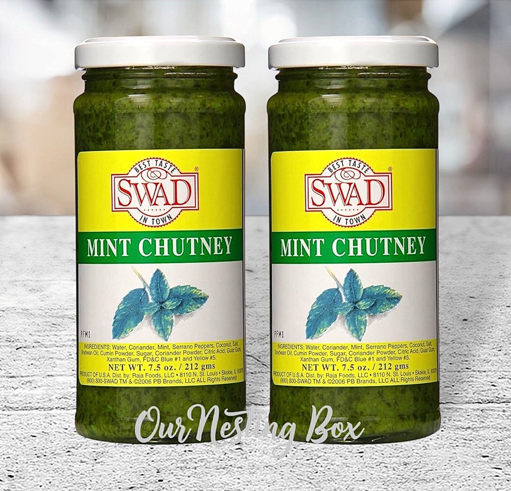 2 Swad Mint Chutney, 7.5 oz Each