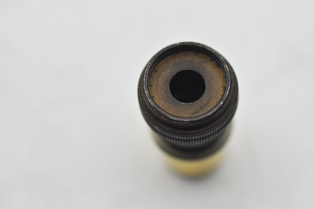 ANTIQUE BRASS MICROSCOPE OBJECTIVE MEOPTA 25 0.50