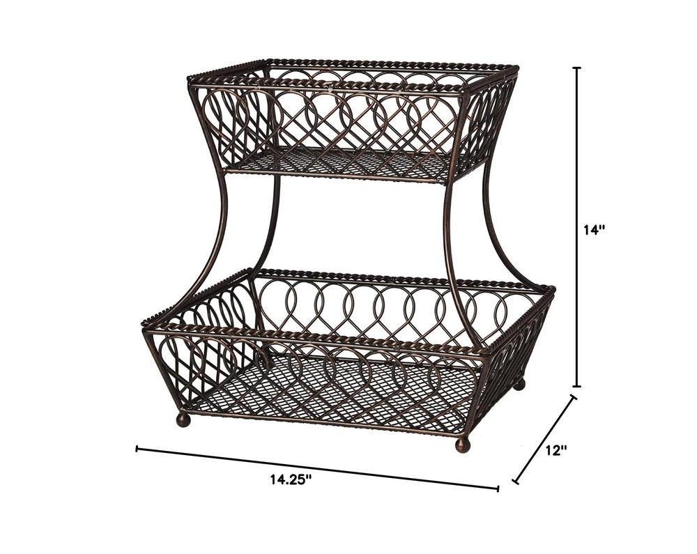 Gourmet Basics by Mikasa Loop and Lattice 2-Tier Rectangular Me... FAST USA SHIP