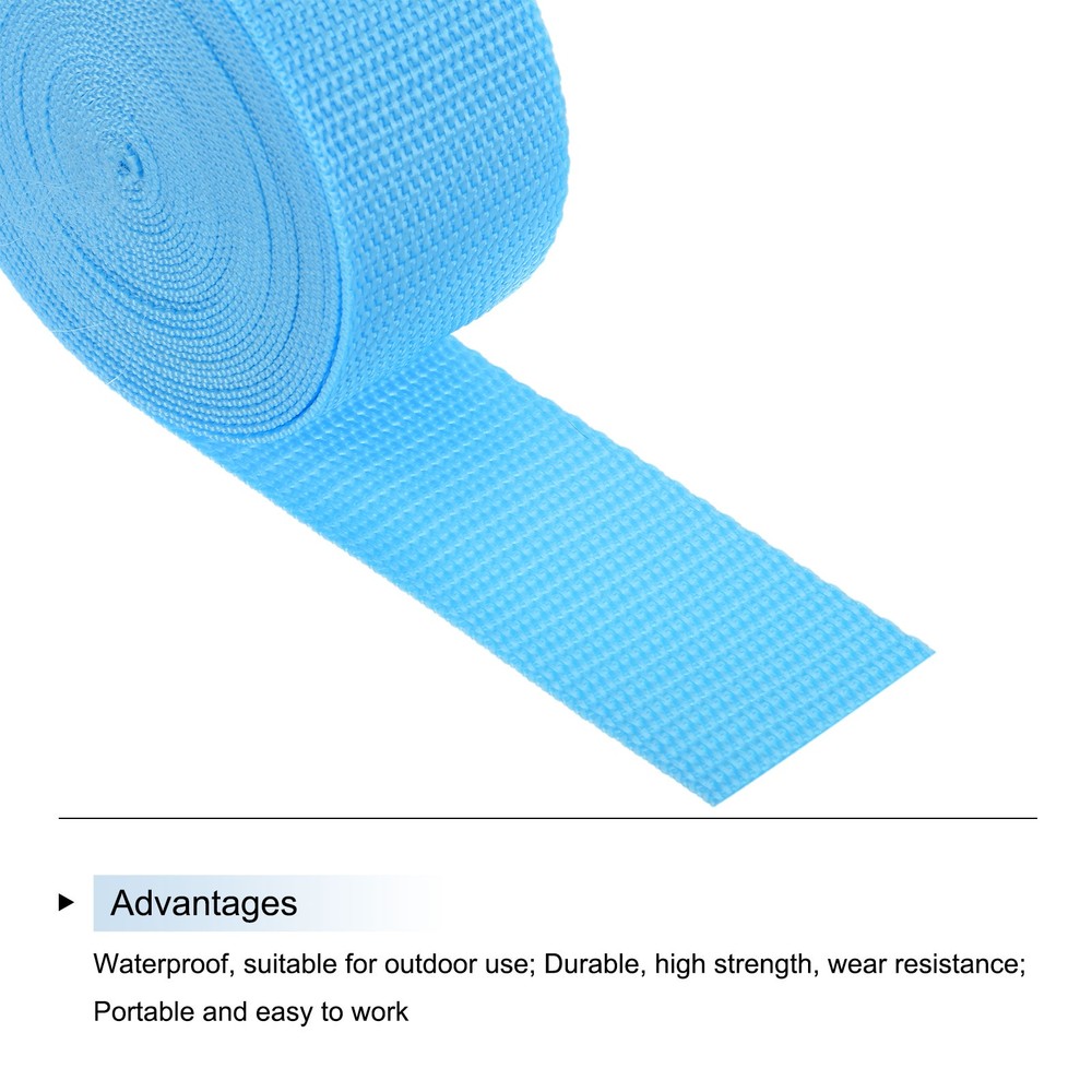 Lightweight Polypropylene Webbing Strap 3.8cm 5 Yard Sky Blue