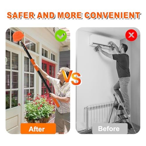 30FT Reach Cobweb Duster with Extension Pole, High Ceiling Long Duster 24FT