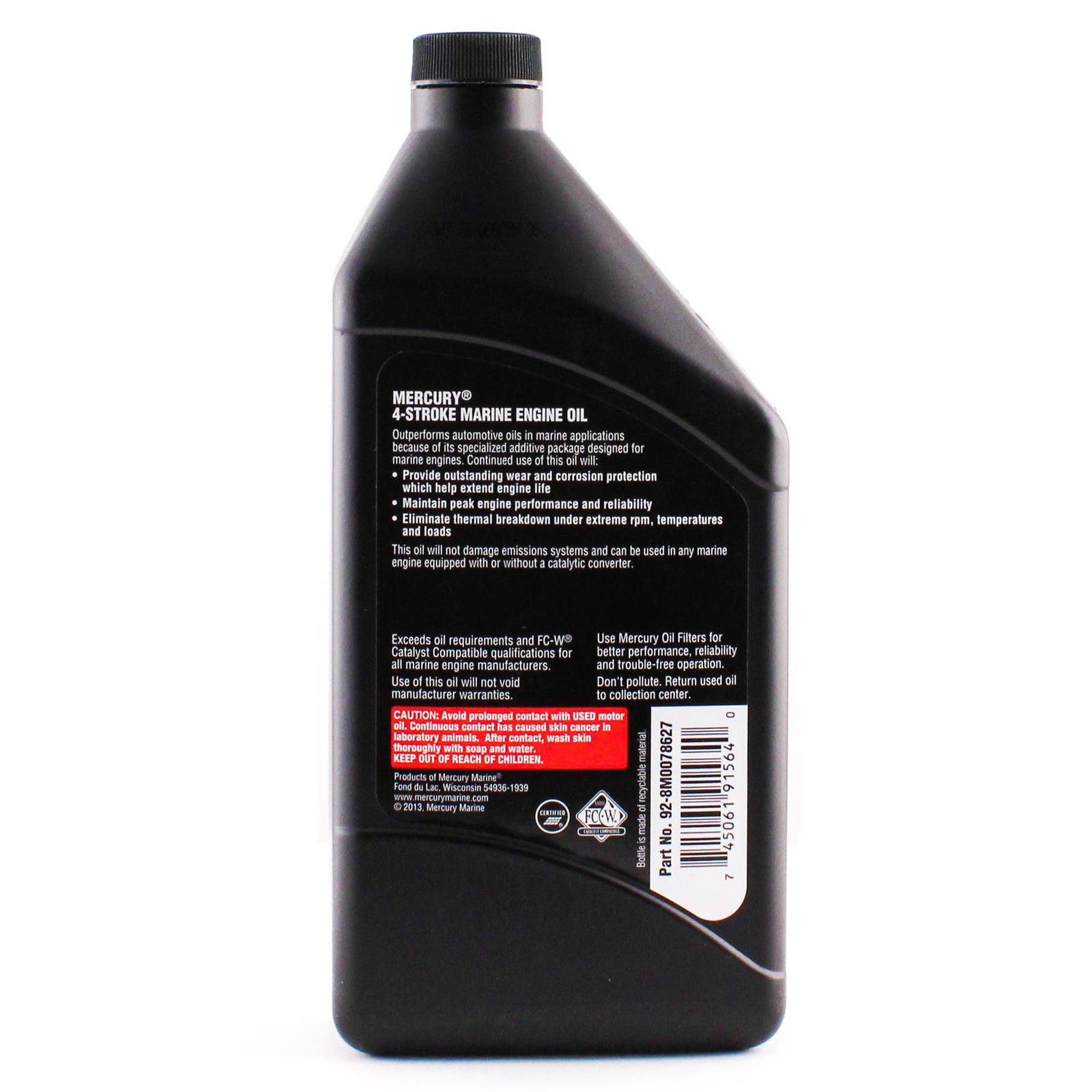 Mercury Marine/MerCruiser New OEM 4-Stroke Engine Oil, 25W-40 1qt., 92-8M0078627