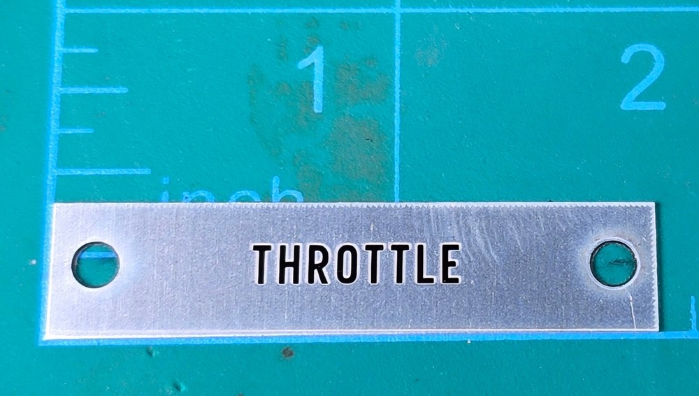 Peterbilt Throttle Label Plate