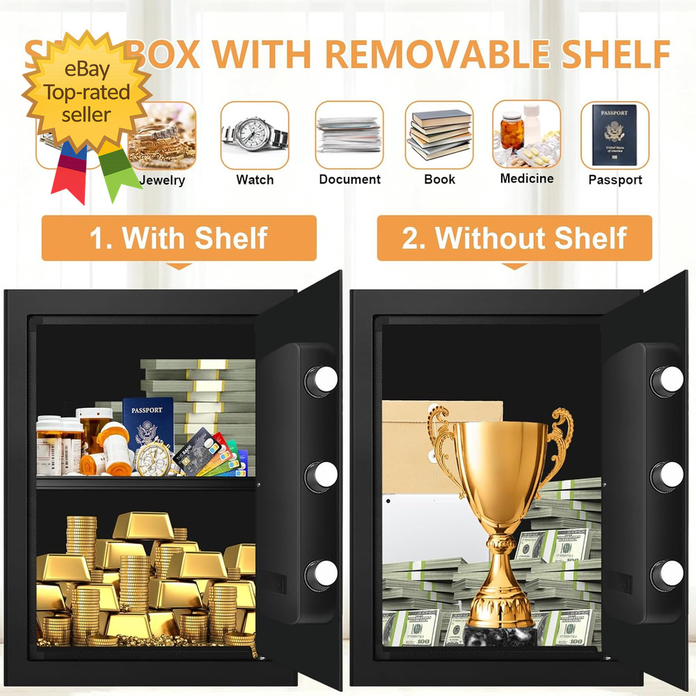 3.0 Cuft Fireproof Safe for Home Use Digital Home Safes Fireproof Waterproof