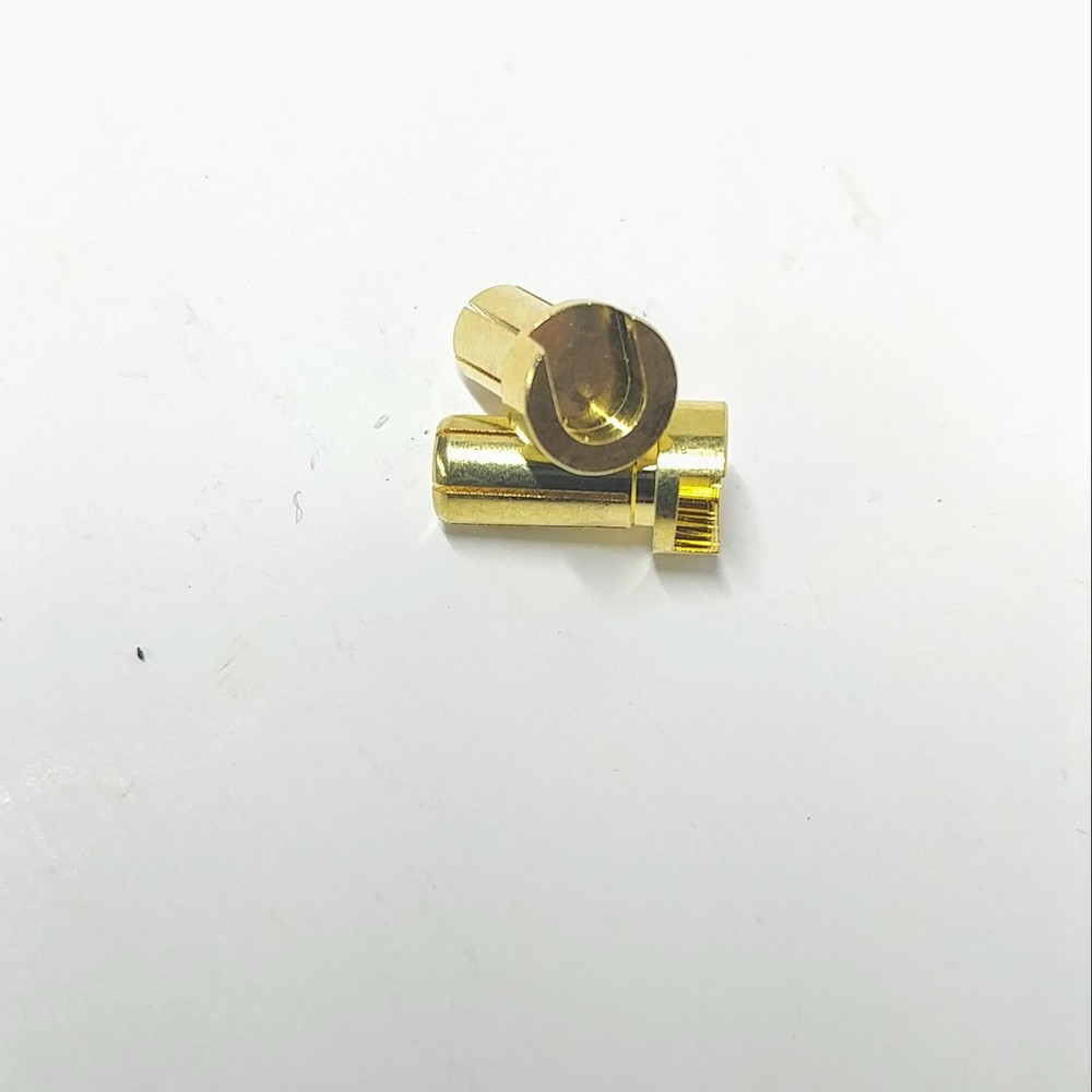 Low Profile Over sized 5mm Bullet Connector Gold Plated Solid Design 1 pair