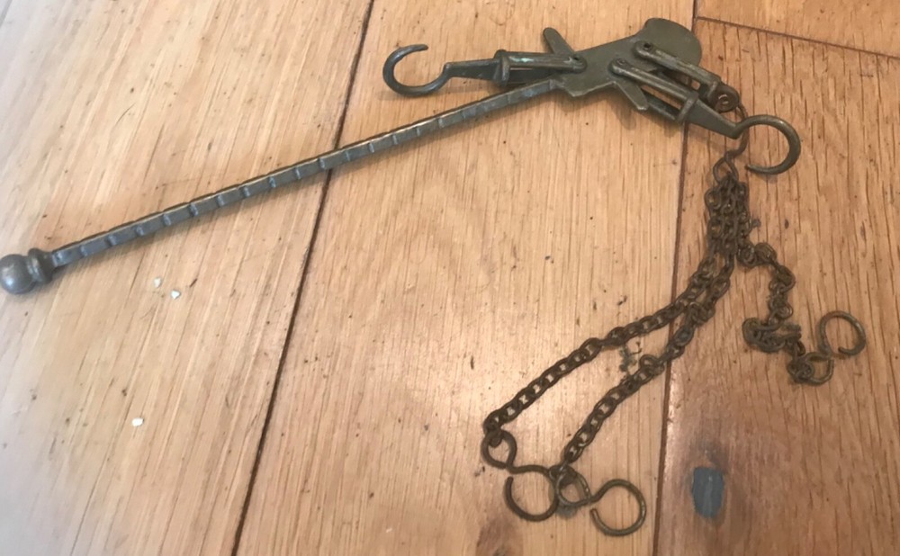 Vintage Hanging Balance Beam Brass Scale CD2