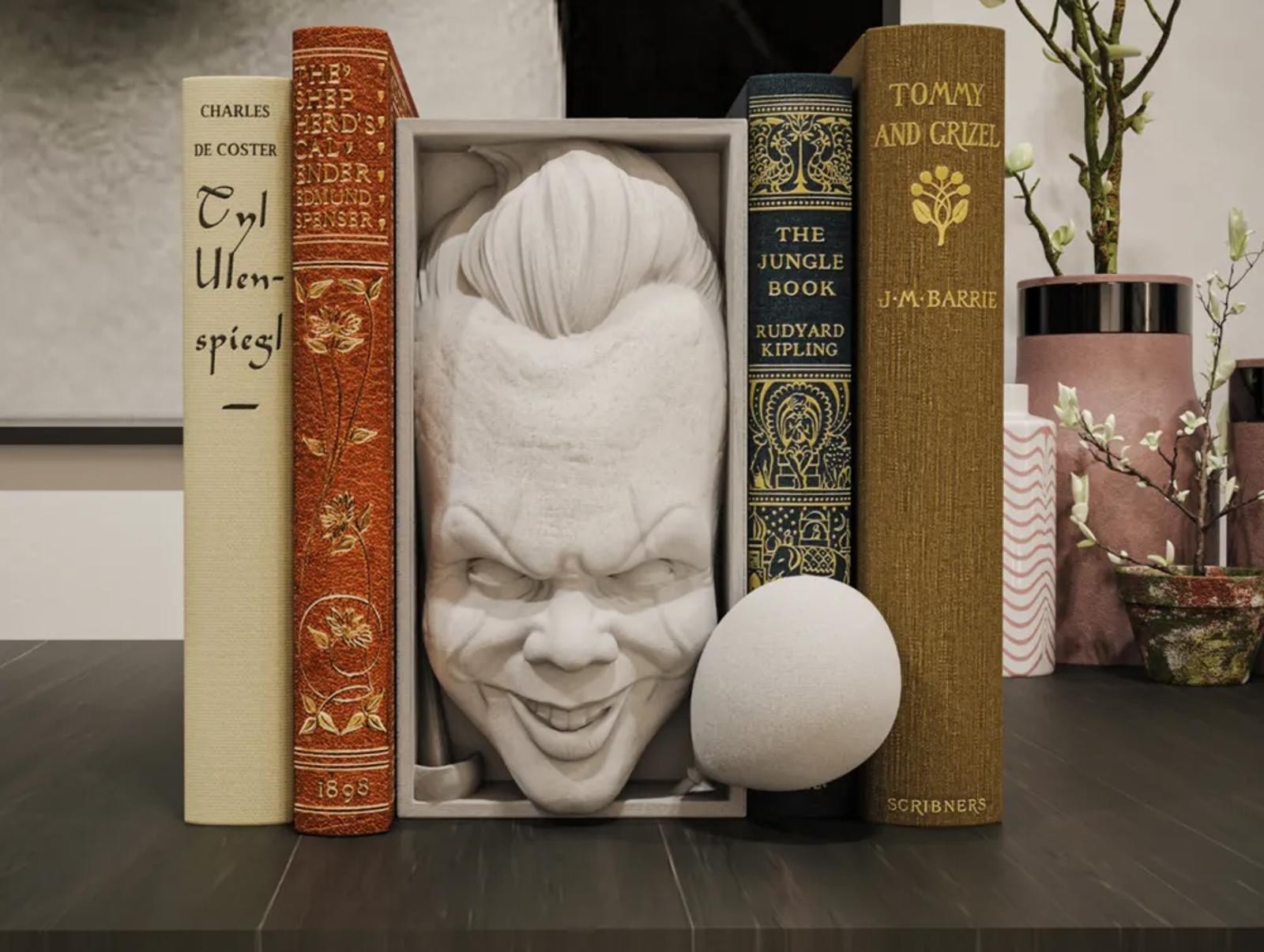 Pennywise Book Nook - IT Horror Bookshelf Decor | Horror Gift