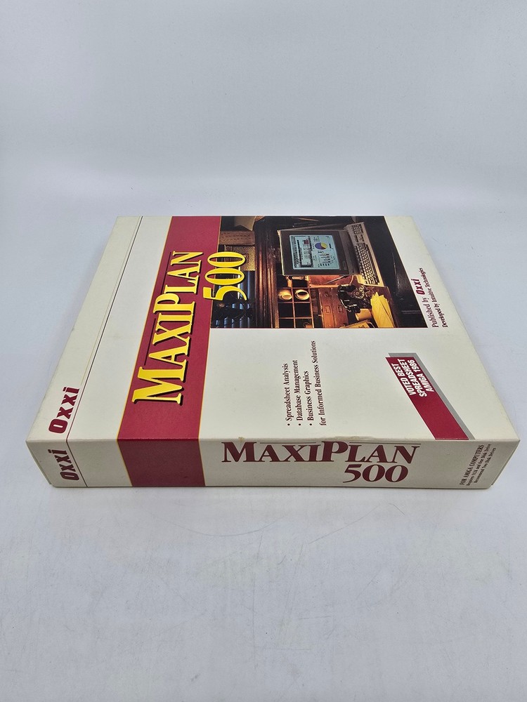 Vintage Amiga MaxiPlan 500 Spreadsheet Software CIB Complete Oxxi Aegis 2 Disk